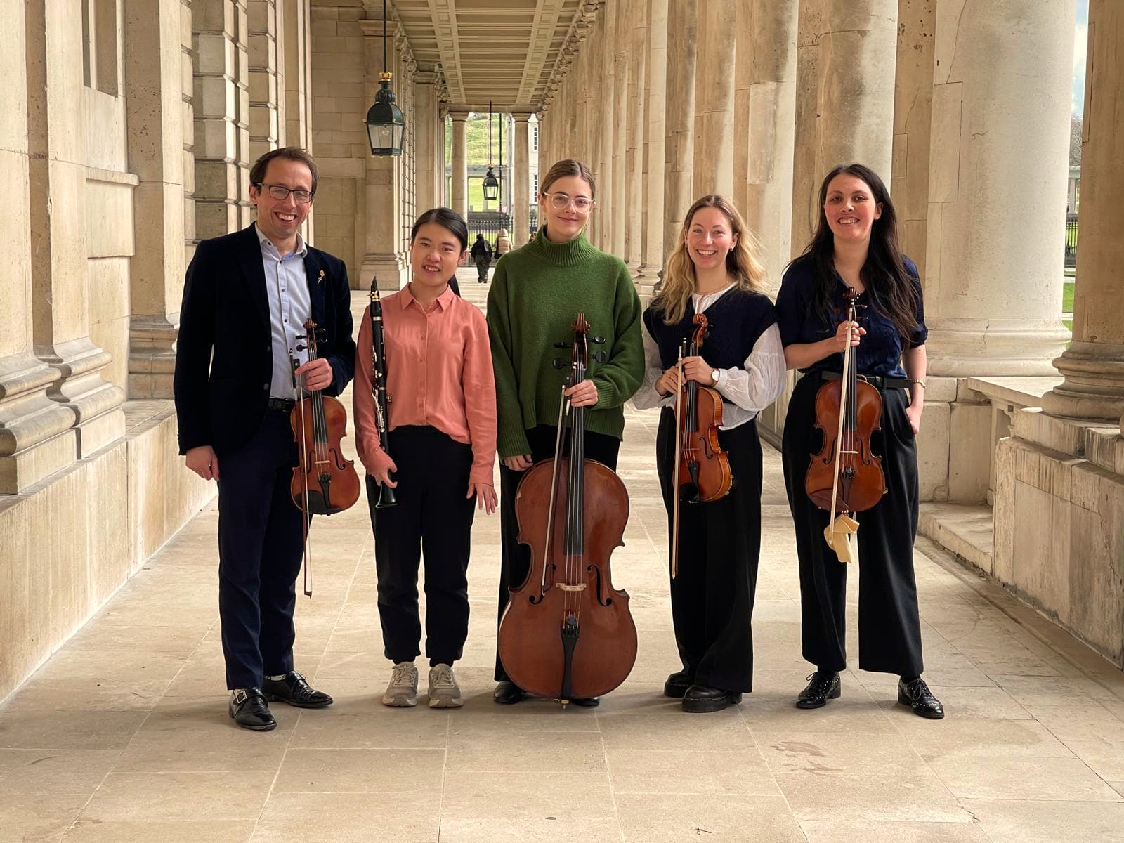 Sophie performing in a quintet at the chapel