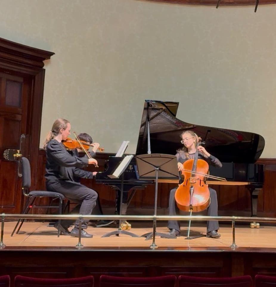 Sophie performing with her piano trio at Wigmore Hall